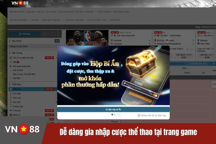Dễ dàng gia nhập cược thể thao tại trang game với thao tác dễ dàng